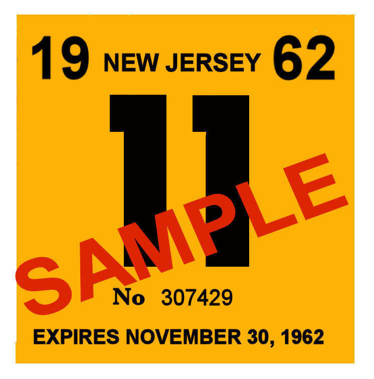 Modal Additional Images for 1962 New Jersey INSPECTION Sticker